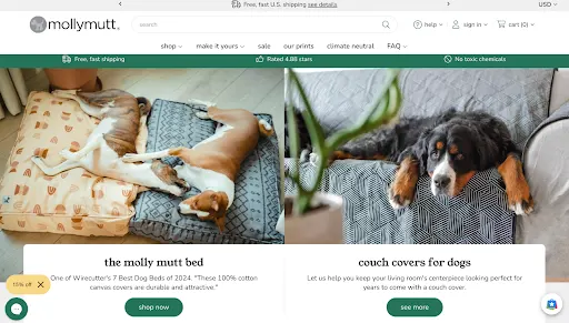 Molly Mutt Desktop Page